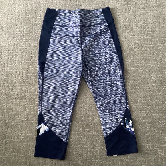 Calvin Klein Pants - CALVIN KLEIN PERFORMANCE LEGGINGS NAVY BLUE WHITE ACTIVEWEAR SPACE DYE SZ LARGE